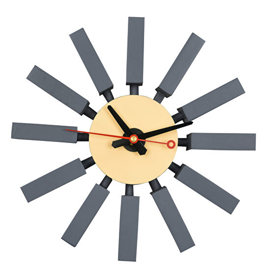 Dark gray finish block silent non-ticking modern design wall clock