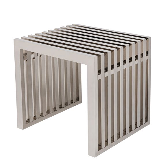 Polished stainless steel finish bench