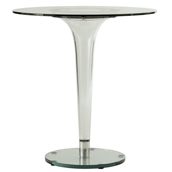 Round clear tempered glass top modern dining table