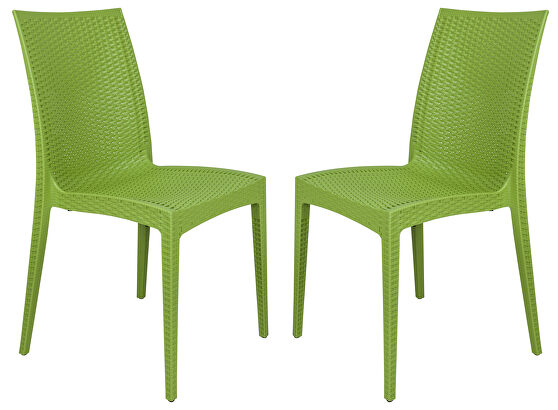 Green polypropylene material simple modern dinins chair/ set of 2