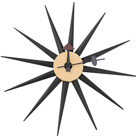 Black metal star silent non-ticking wall clock