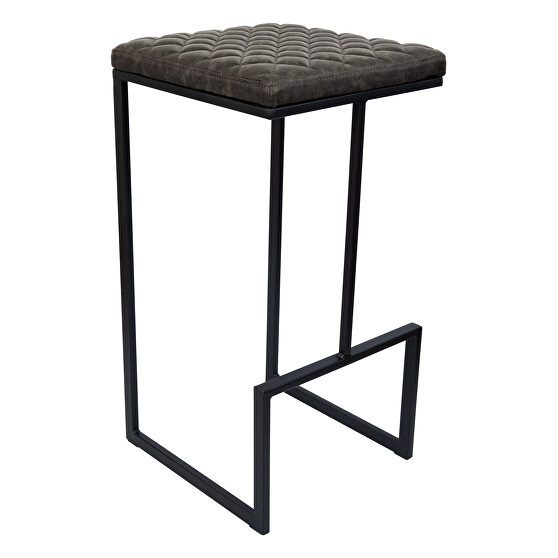 Gray pu and sturdy metal base bar height stool