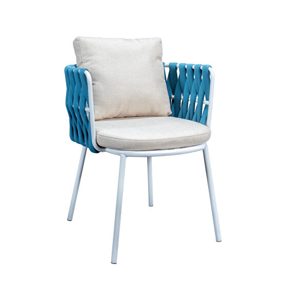 Blue finish olefin rope outdoor chair