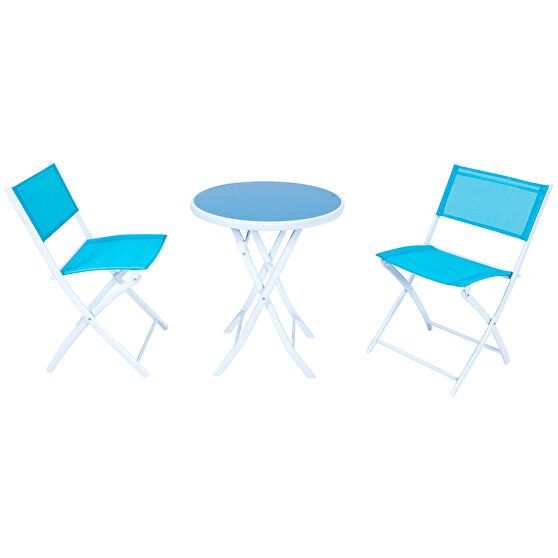 Blue finish modern bistro dining set