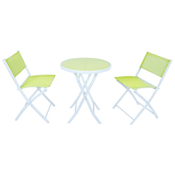 Green finish modern bistro dining set