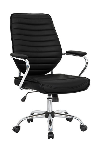 Black pu leather seat and back gas lift office chair
