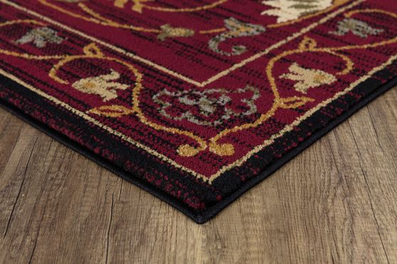 Crown 5'2 x 7'2 Traditional Floral Red area rug
