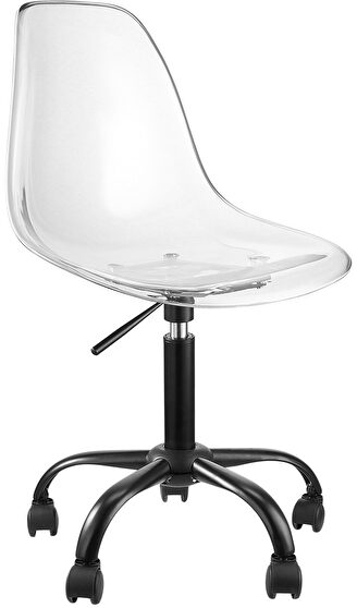 Lucite seat and metal base office chair