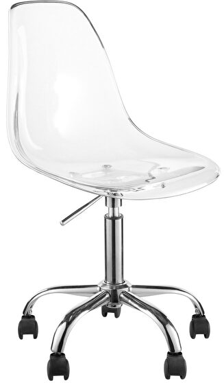 Lucite seat and chrome metal base office chair