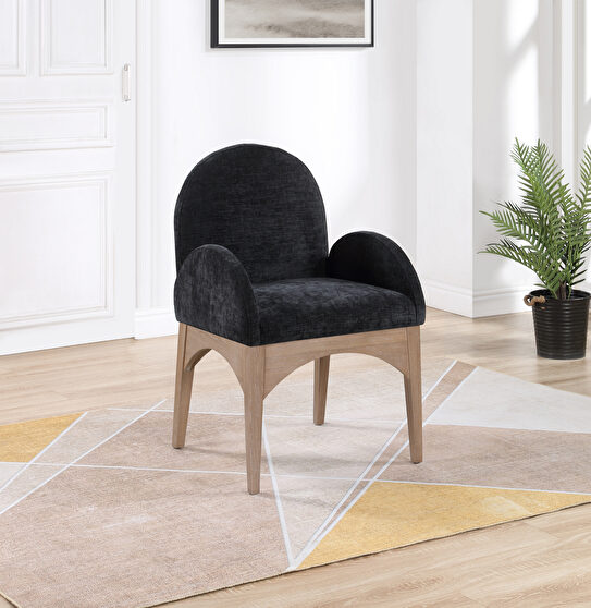 Art deco design black fabric armchair