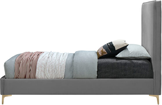 Velvet fabric casual design stand-alone full bed