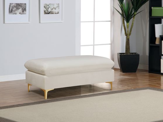 Contemporary velvet ottoman