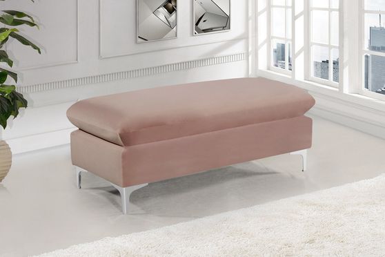 Contemporary velvet ottoman