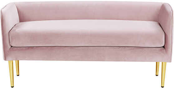 Pink velvet bench / ottoman w/ gold legs