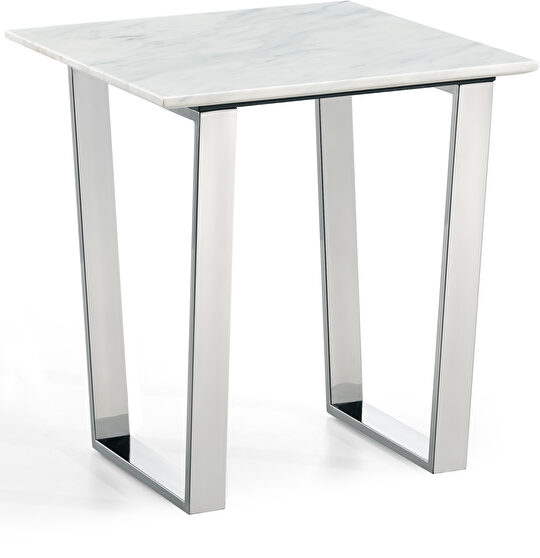 Genuine marble top / stainless steel end table