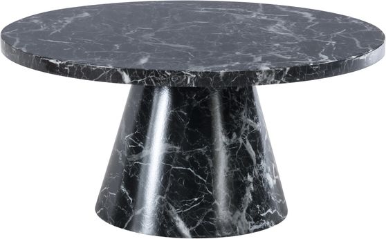 Black round marble top coffee table