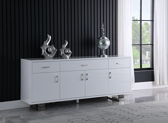 Contemporary white / chrome buffet / server