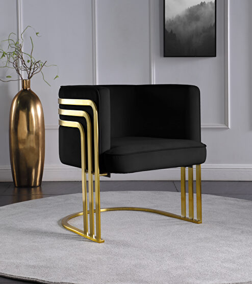Black velvet retro contemporary style chair