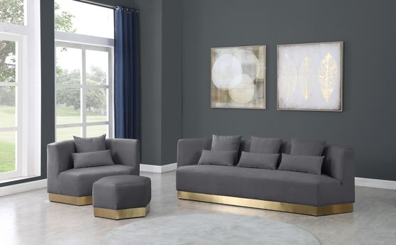 Modular design / gold base contemporary sofa
