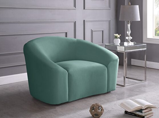 Rounded velvet design contemporary chair