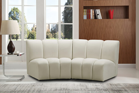 Modular contemporary velvet 2 piece loveseat