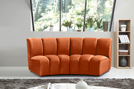 Modular contemporary velvet 2 piece loveseat
