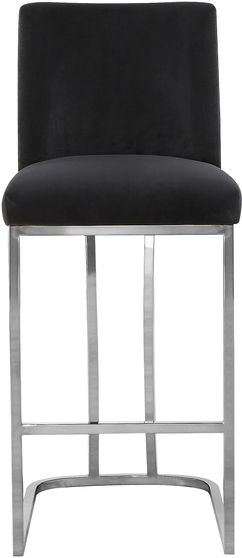 Black velvet / chrome frame bar stool