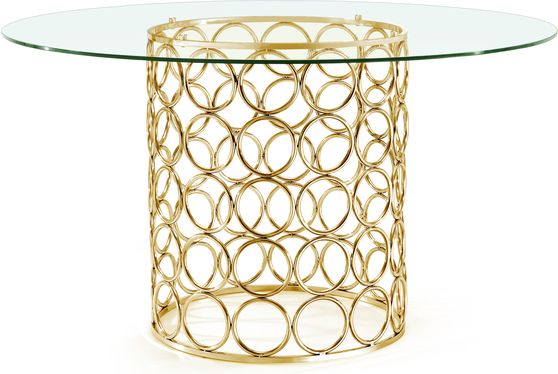 Round glass top table w/ golden base