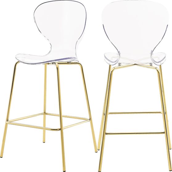 Transparent acrylic bar stool w/ gold metal base