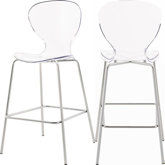 Transparent acrylic bar stool w/ chrome metal base