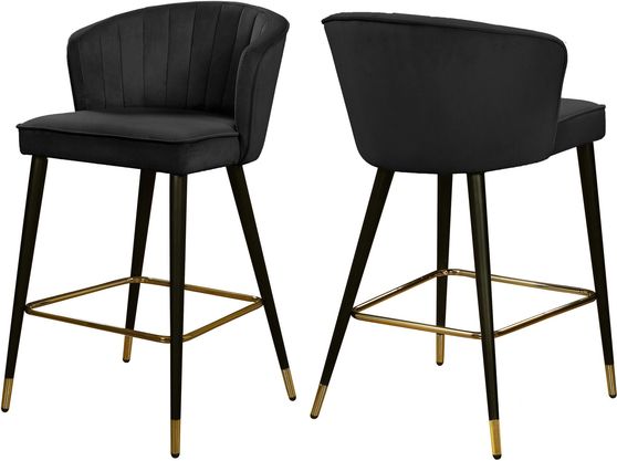 Black velvet modern bar stool