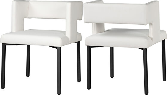 White faux leather fashionable dining chair