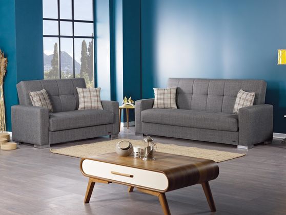 Gray fabric casual style sofa / sofa bed