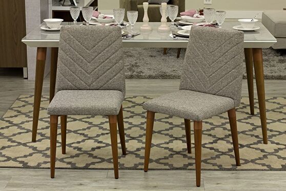 2-piece chevron dining chair in gray