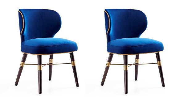 Royal blue velvet dining chair (set of 2)