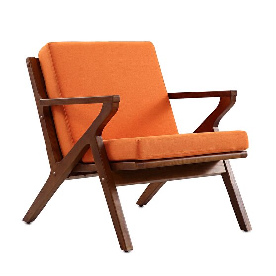 Orange and amber twill weave accent chair