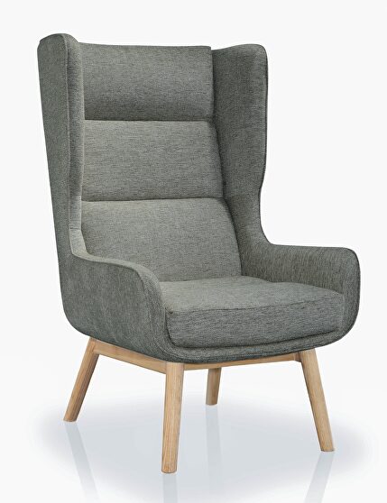 Graphite and natural twill accent chair