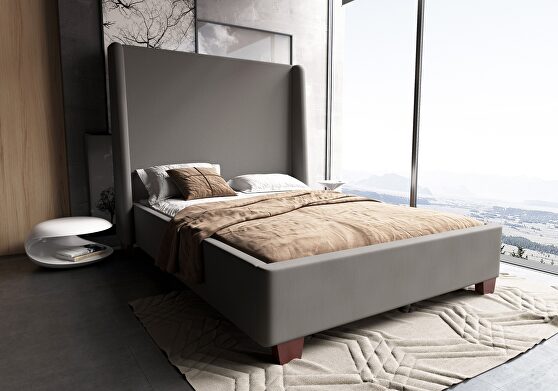 Luxurious portobello velvet queen bed