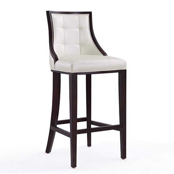 Pearl white and walnut beech wood bar stool