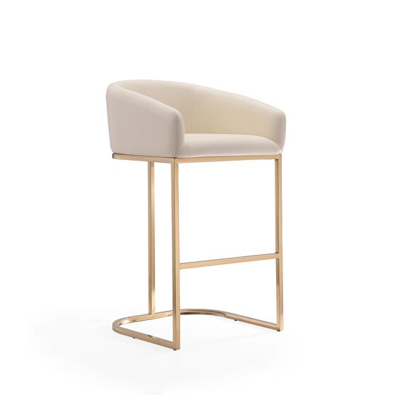 Cream and titanium gold stainless steel barstool