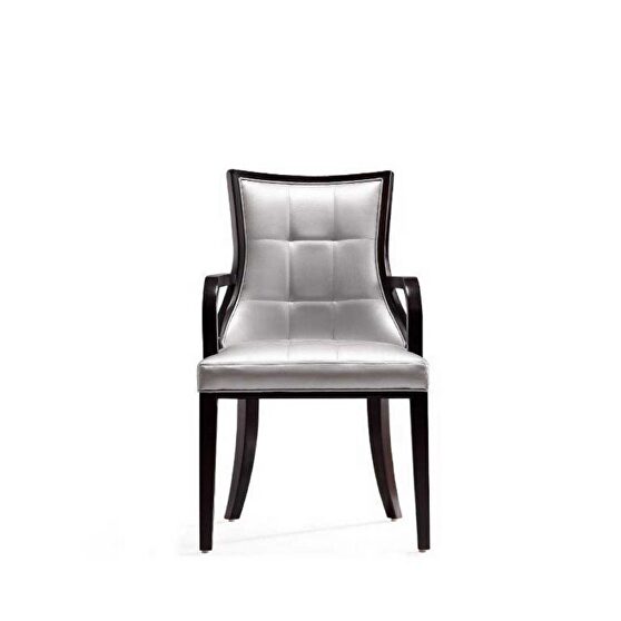 Dining armchair silver and walnut