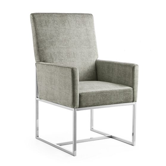 Steel velvet dining armchair