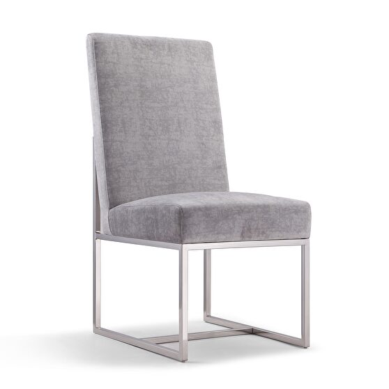 Gray velvet dining chair
