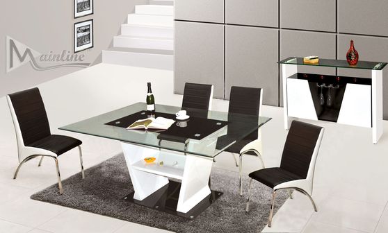 Ultra-contemporary black/white glass table