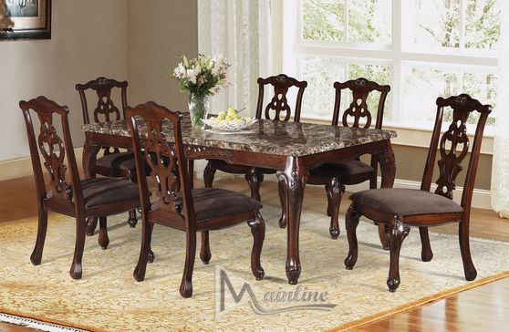 Faux marble top family size dining table