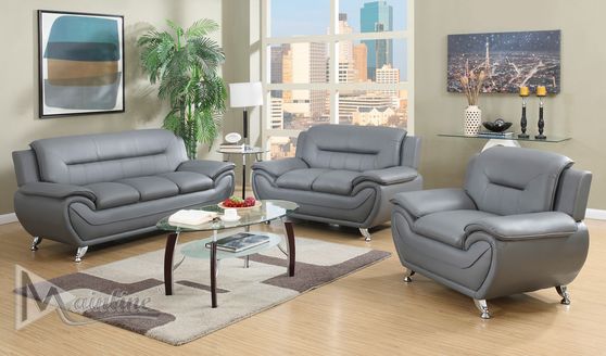Leather match affordable sofa in gray