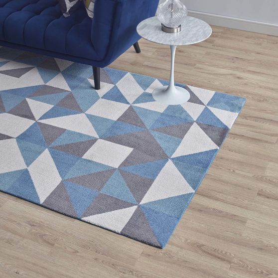 Triangle geometric mosaic area rug 8x10
