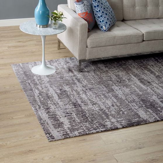 Distressed finish rustic style area rug