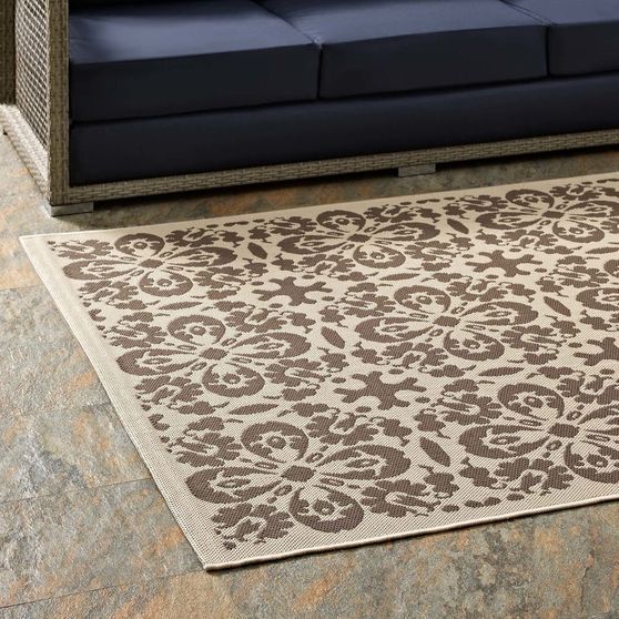 Inside/outside vintage floral pattern area rug