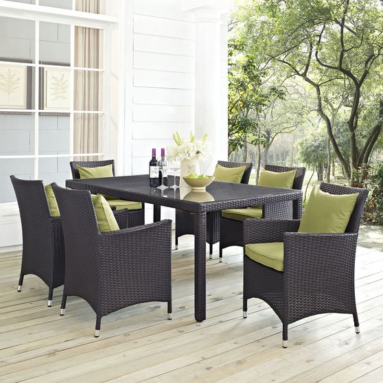 7pcs contemporary outdoor dining table + chairs set